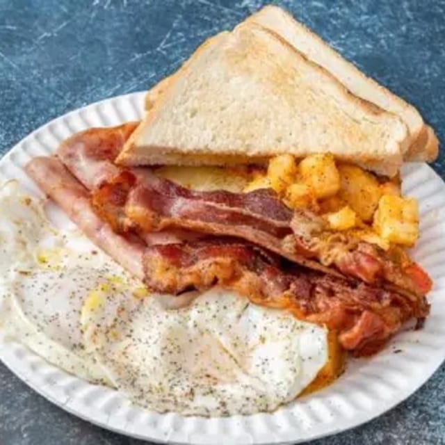 Egg Platter with Bacon, Sausage, or Ham.